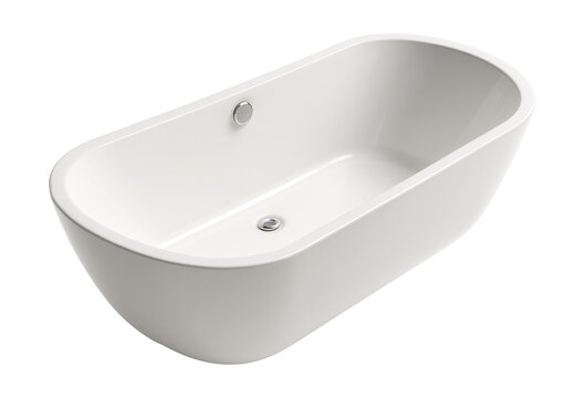 Acrylic bathtub featuring a dual-drain system for efficient water flow management.