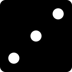 Black Die With Three Dots
