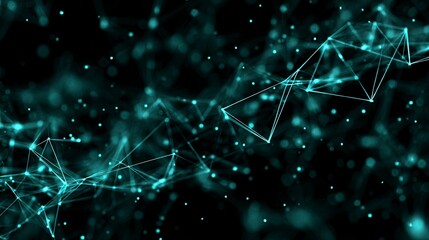 Dynamic abstract background featuring polygonal shapes, lines, and a dark aesthetic, perfect for modern digital designs and website headers with a professional look