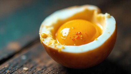 Cracked Egg Reveals Salmonella Microscopic View of Contaminated Yolk - Food Safety Warning