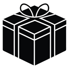present box shaped cake vector icon