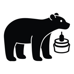 polar bear cake vector icon