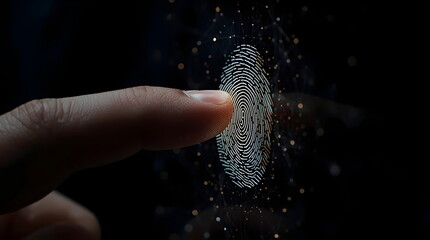 Biometric Security Scan with a Fingerprint on a Digital Interface