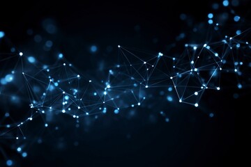 Dynamic abstract background with luminous dots and lines creating a futuristic, low-poly digital space, perfect for modern tech presentations and creative designs.