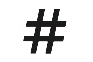 Hashtag social media symbol for online communication, networking, and digital content tagging, transparent background