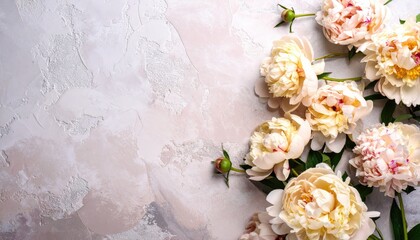 Elegant Pale Peonies on Textured Background
