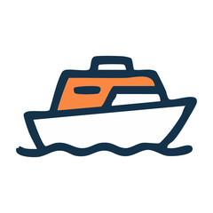 Boat clip art vector illustration for travel and tourism industry water transport and nautical vessel design