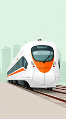 Naklejka premium High-speed train journey concept in urban setting