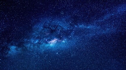 Fototapeta premium Celestial Night Sky Milky Way Galaxy Blue Tones Detailed Starfield Background