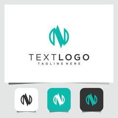 logo design N in circular shape with teal color. Perfect for corporate, technology, or creative agency branding