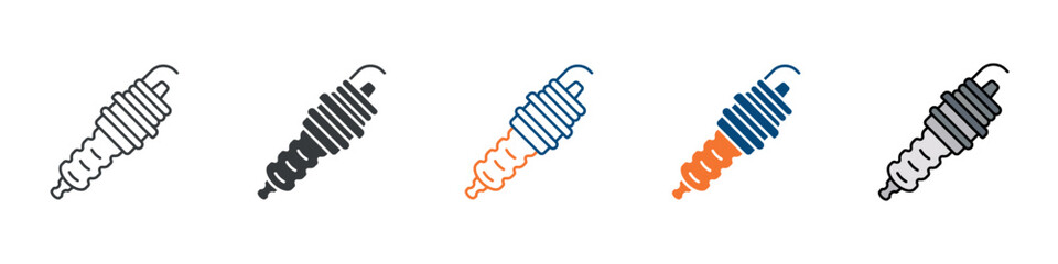 Spark Plug Icon Set Multiple Style Collection 

