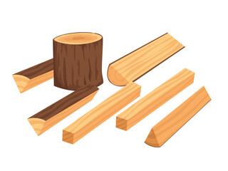 Fire wood, harvesting firewood, chopped wood illustration