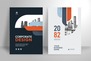 Business Report Cover Template – Orange Geometric Layout (A4)