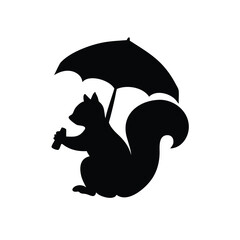 Squirrel holding a giant acorn with excitement in a cute playful scene Vector illustration