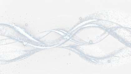 Silver Glitter Swirl with Abstract Wave Effect on White Background