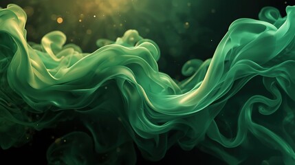 Absract Green Smoke, Template, Pattern, Texture, Background, using generative ai