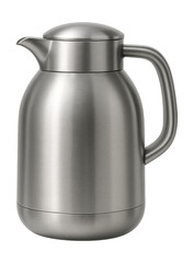 Double-walled insulated coffee pot in brushed aluminum, perfect for keeping coffee hot.