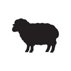 Silhouette of cute sheep outline design
