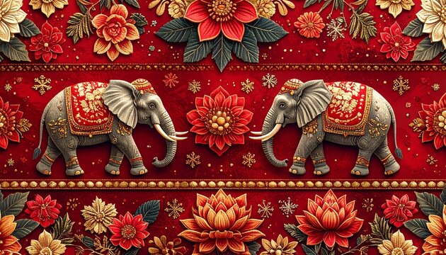 thai style elephant seamless