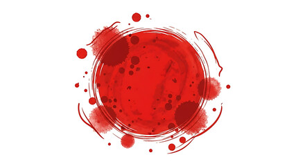 Red Watercolor Circle Splash, Abstract Paint Stain Background Design