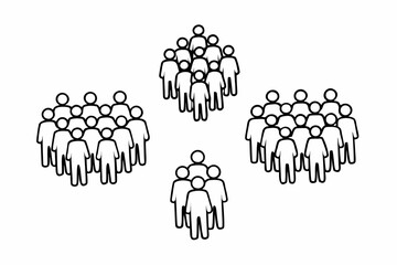 Big set of people icons. Group people. Crowd symbol. Person vector icons. Community signs.