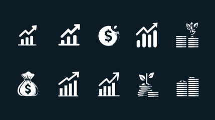 Financial Growth Icons - Investment, Profit, and Wealth Illustration.