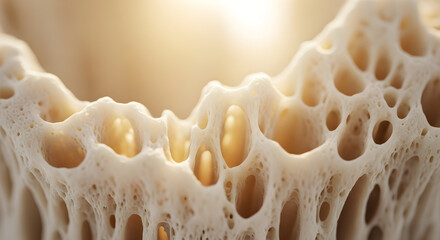 Abstract Porous Microscopic Structure with Warm Light