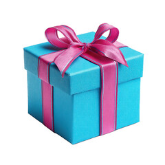 Obraz premium Blue gift box png pink ribbon box png wrapped gift png present box png blue box png gift package png birthday gift png wrapped present png transparent background image
