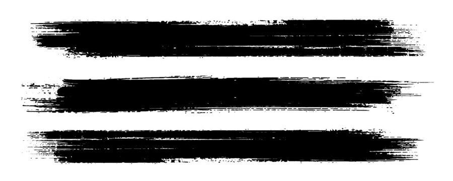 Triple Brush Stroke Lines Horizontal Abstract Background Texture