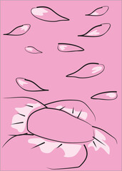 Pink flower t-shirt graphic design vector illustration