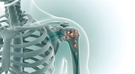 Shoulder Bone Disease: 3D Medical Illustration of Joint Pathology and Lesions
