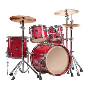 Red drum kit png drum set png three piece drums png cymbals png drum kit png percussion set png musical drums png drum instrument png transparent background image