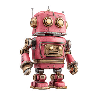Retro robot png 3d robot png vintage robot png robot model png stylized robot png classic robot png robot character png robotic figure png transparent background image