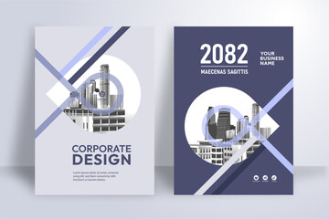 2026 Desk Calendar Template – Purple Geometric Corporate Layout