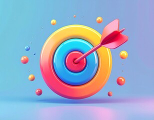 Colorful target with arrow