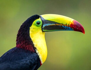 Colorful toucan profile close-up