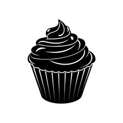 chocolate cupcake isolated on white