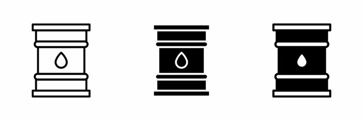 Vector illustration of a black oil barrel