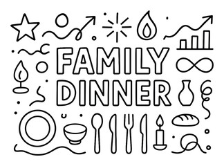 Family Dinner Icons