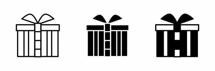 Vector illustration of a black gift box