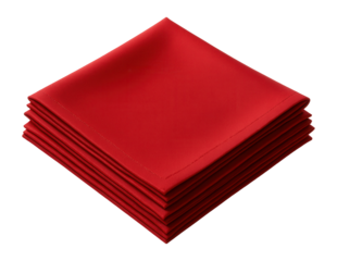 Solid red square polyester napkins for festive family gatherings.