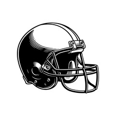 Fototapeta premium Illustration of a detailed football helmet with a face mask and intricate line work design element shown