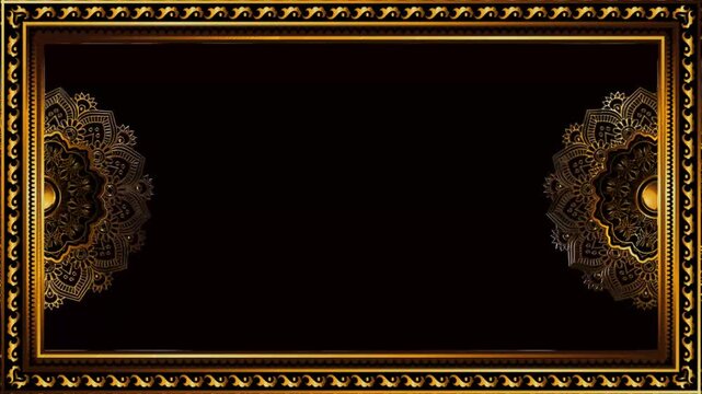 vintage gold frame mandala ornament background