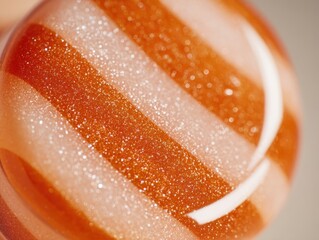 Macro Focus: Sparkling Amber Swirl with Striped Design: Close-Up Photography for Abstract Art, Textures and Backgrounds with Bokeh Effect