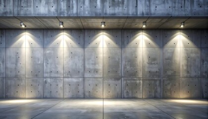 Concrete interior with spotlights