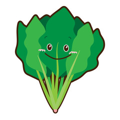 ほうれん草のかわいいキャラクターイラスト