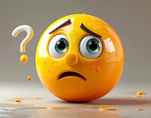 Confused, worried, sweating emoji