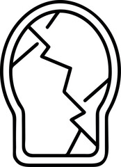 Collection of ornate and cracked oval mirror icon 
