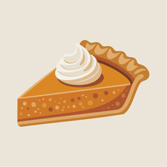 Vintage Pumpkin Pie Slice Halloween Vector