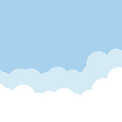 シンプルな青空・雲の背景　ベクター